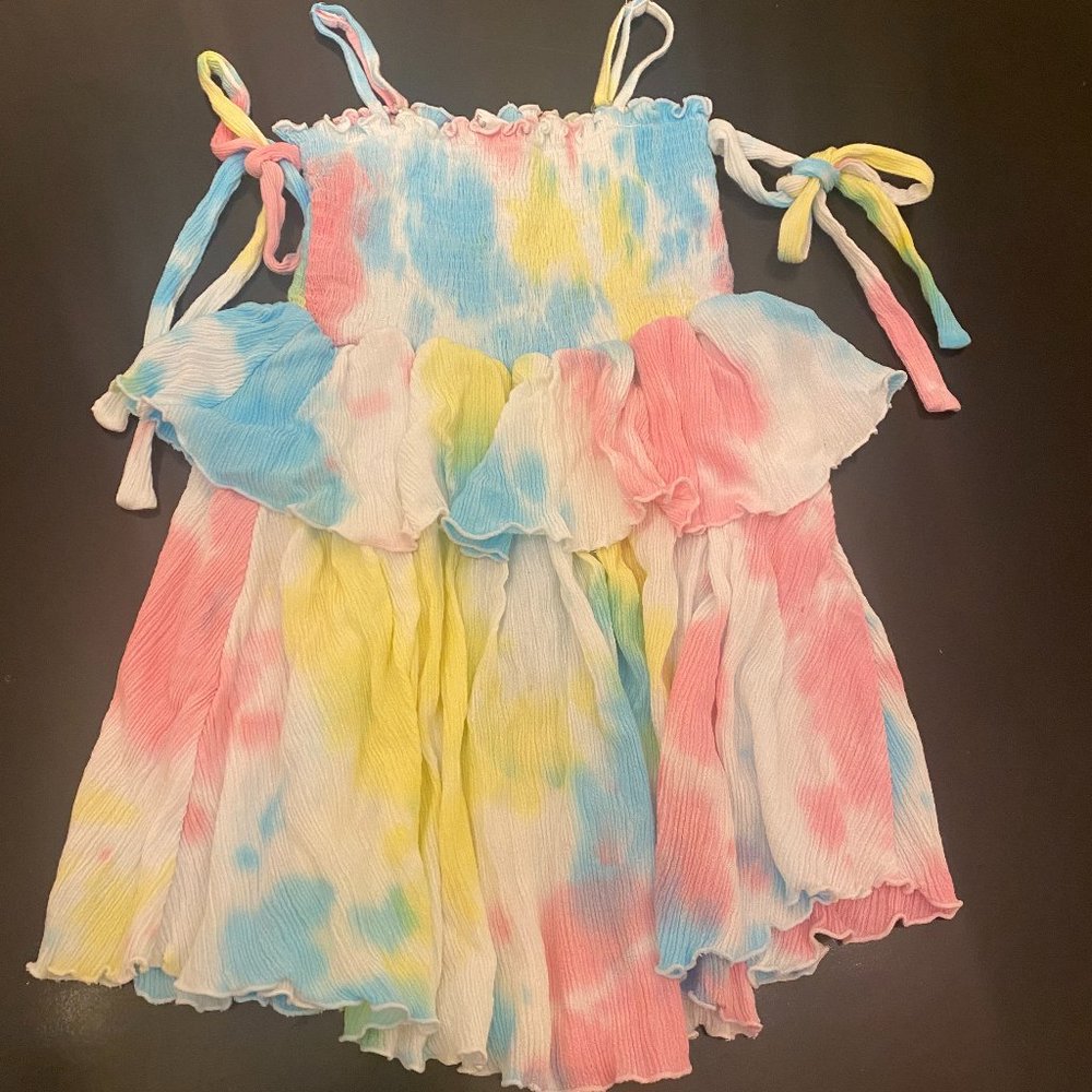 Flowers By Zoe Tie Dye Smocked Sleeveless Dress